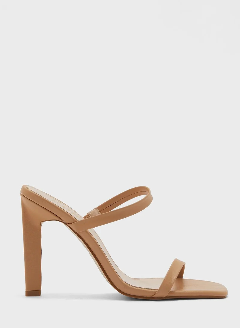 ELLA Double Strap Square Toe Mule Sandal