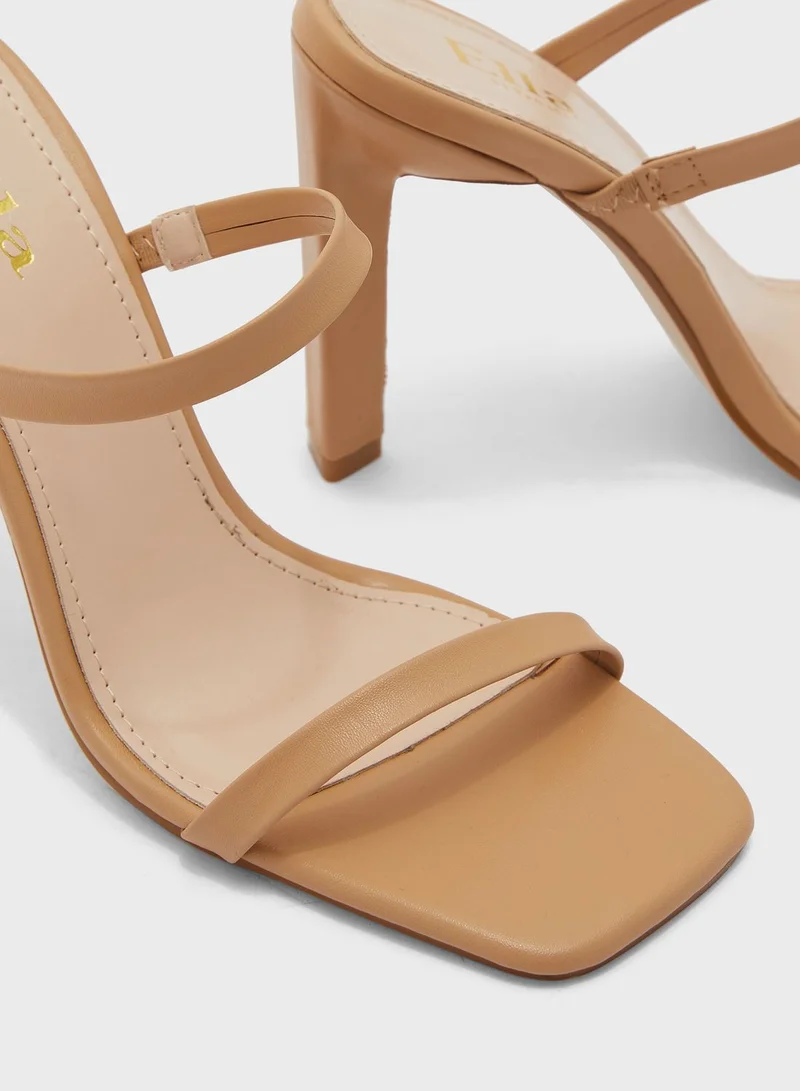 ELLA Double Strap Square Toe Mule Sandal