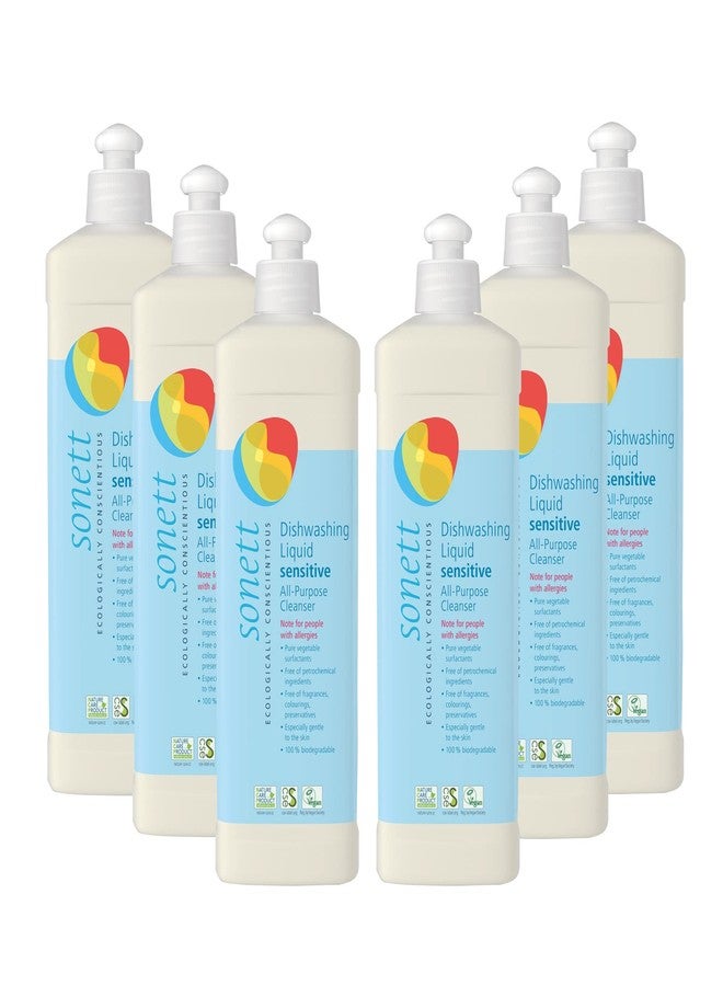 Sonett Organic Dishwashing Liquid, All Purpose Cleaner Sensitive Skin For People With Allergies 17 Fl.Oz (Pack of 6)) - Image 1