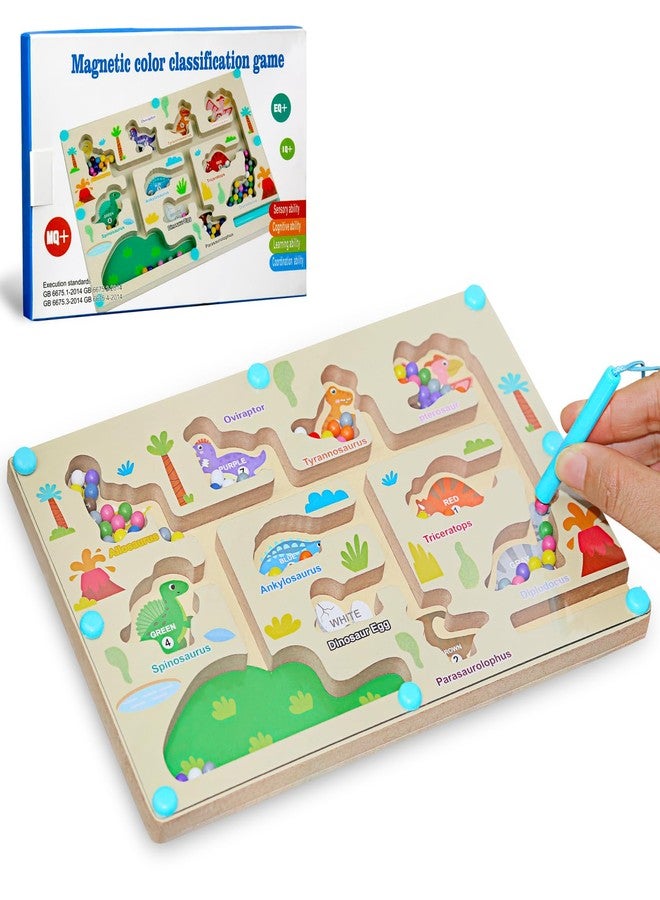 Mozzilog Magnetic Color & Number Maze, Montessori Magnet Toys for Toddlers 3 4 5, Preschool Learning Educational Fine Motor Toys for Boys and Girls (Dinosaur-Small) - Image 1