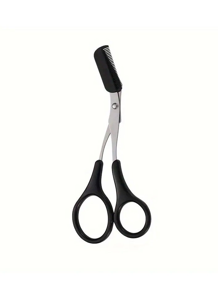 Goolsky Eyebrow Trimmer Scissor With Comb Facial Hair Removal Makeup Tool Grooming Shaping Shaver Cosmetic Accessory  - Image 1
