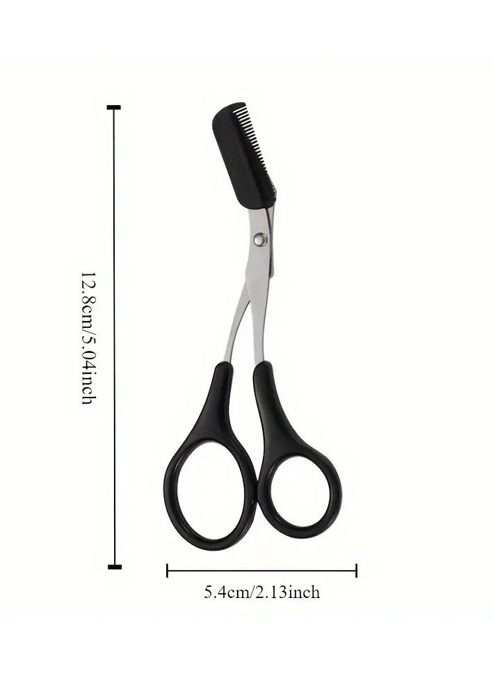 Goolsky Eyebrow Trimmer Scissor With Comb Facial Hair Removal Makeup Tool Grooming Shaping Shaver Cosmetic Accessory  - Image 2
