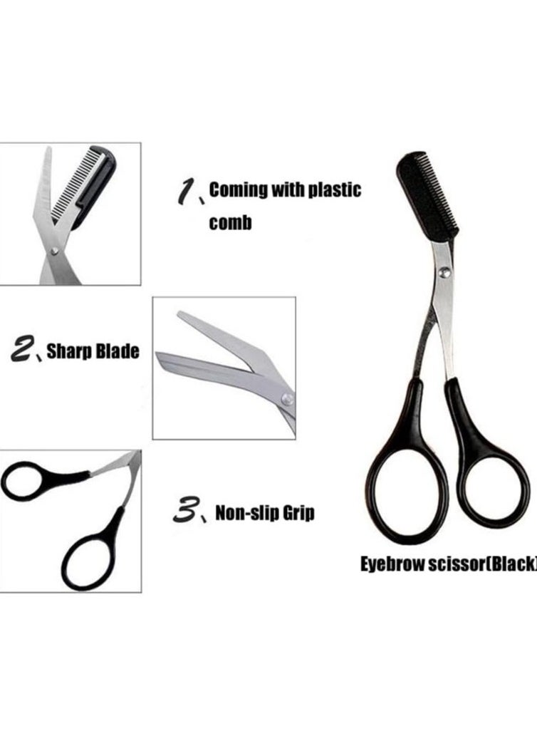 Goolsky Eyebrow Trimmer Scissor With Comb Facial Hair Removal Makeup Tool Grooming Shaping Shaver Cosmetic Accessory  - Image 4
