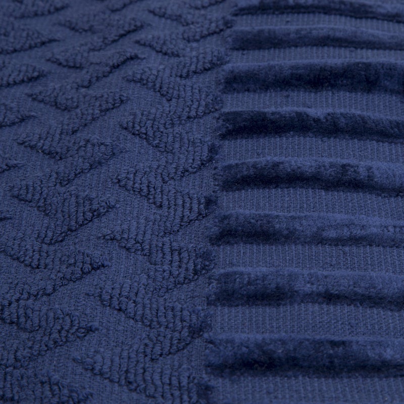 Lavish Home 6-Piece Cotton Deluxe Plush Bath Towel Set â€“ Chevron Pattern Plush Sculpted Spa Luxury Decorative Body, Hand and Face Towels (Navy), 27'x54"x0.25" - Image 3