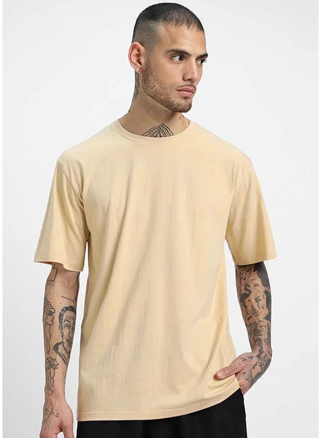 Veirdo Veirdo Pure Cotton Oversized Fit Half Sleeve T-Shirt For Men Swan White Half Sleeve T-Shirt For Men