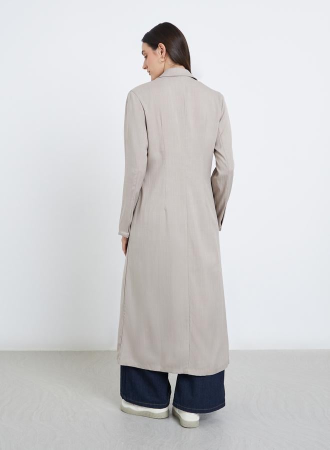 Styli Women Maxi Kimono with Notch Lapel - Image 5