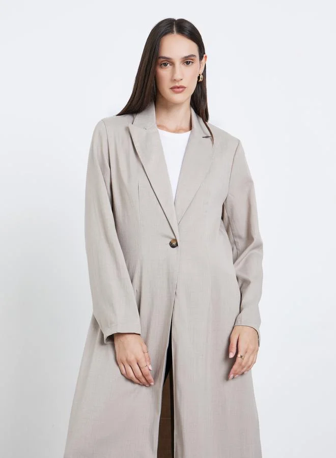 Styli Styli Women Maxi Kimono with Notch Lapel