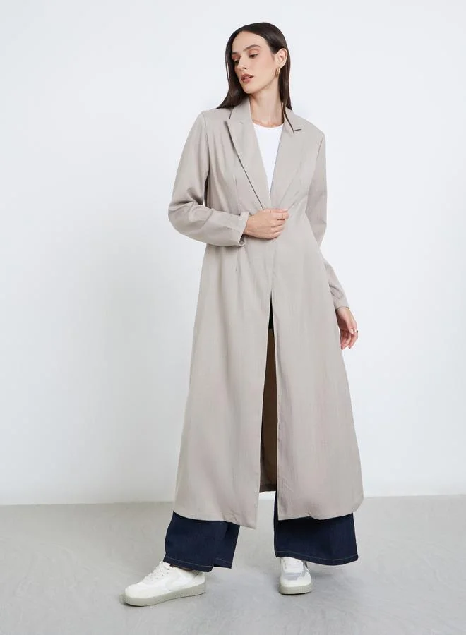 Styli Styli Women Maxi Kimono with Notch Lapel