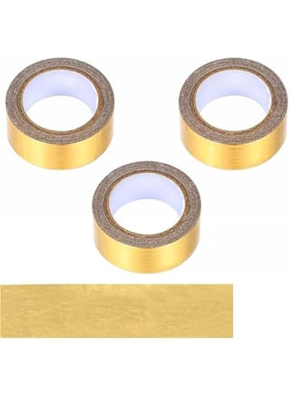 3 Roll Gold Washi Tape, Self Adhesive Gold Foil Washi Tape Masking Tape Craft Metallic Washi Tape for Scrapbooking DIY Craft Shiny Decorative Wall Decor 0.59inch x 16.4FT - pzsku/ZD406A105AD80B14A897BZ/45/_/1732675357/c00c97f6-b073-4c07-b1ee-74eb9da88c35