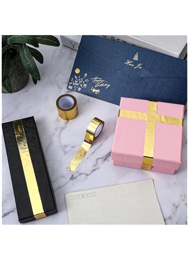 3 Roll Gold Washi Tape, Self Adhesive Gold Foil Washi Tape Masking Tape Craft Metallic Washi Tape for Scrapbooking DIY Craft Shiny Decorative Wall Decor 0.59inch x 16.4FT