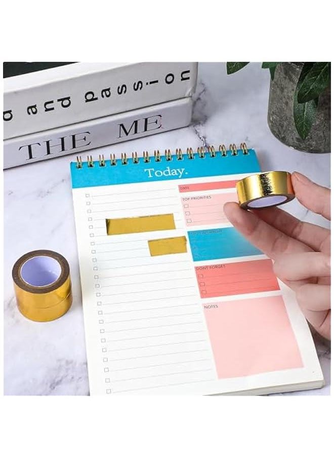3 Roll Gold Washi Tape, Self Adhesive Gold Foil Washi Tape Masking Tape Craft Metallic Washi Tape for Scrapbooking DIY Craft Shiny Decorative Wall Decor 0.59inch x 16.4FT