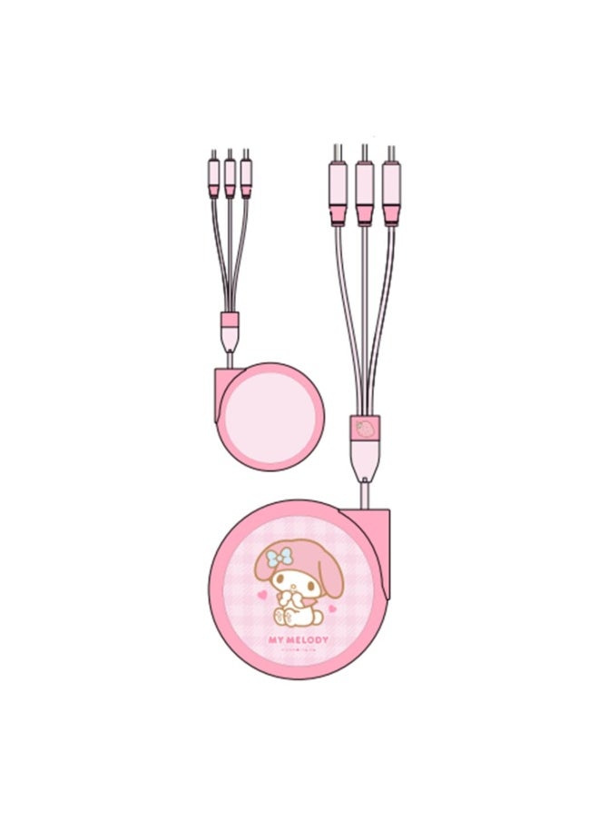 Miniso My Melody 3-in-1 Retractable Charging Cable 
