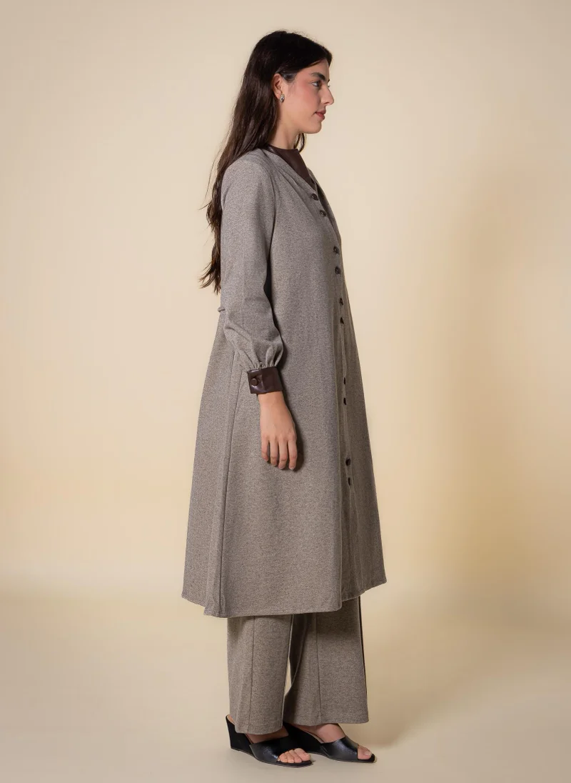 Shapes Green DETAILED TEXTURED COAT SET for Women | Best Price UAE