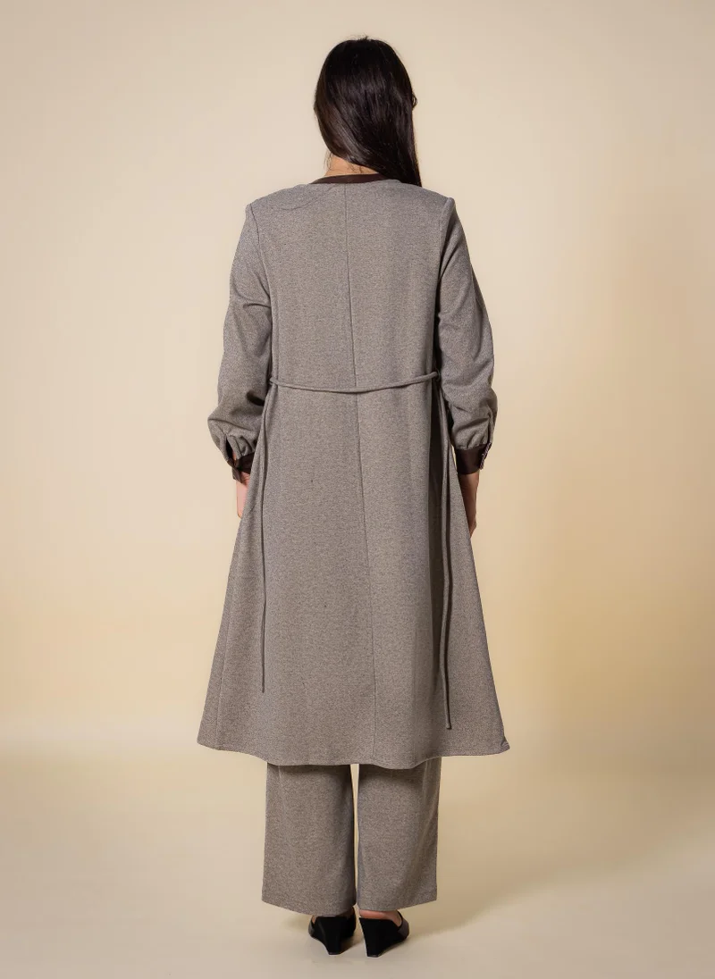 Shapes Green DETAILED TEXTURED COAT SET for Women | Best Price UAE