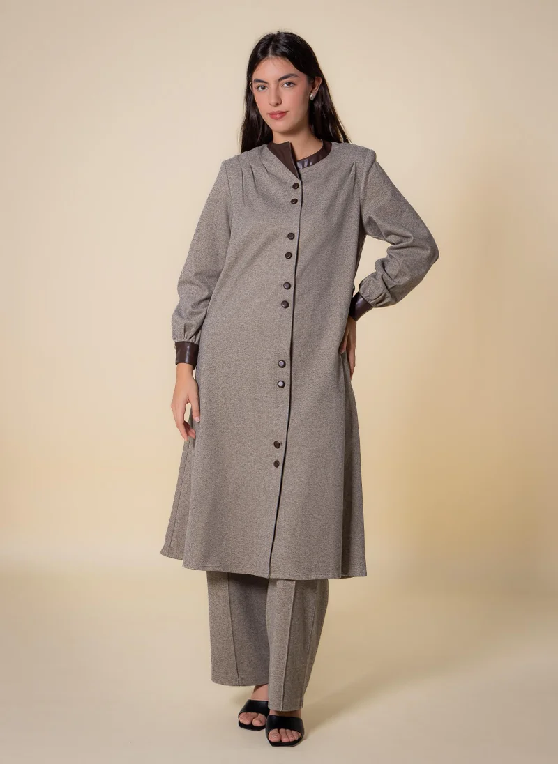 SHAPES DETAILED TEXTURED COAT SET