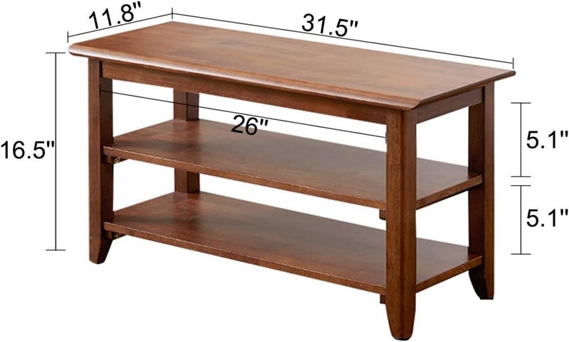 Streem Solid Wood 2 Tier Shoe Rack, Shoe Storage Organizer for Front Door Entrance, Entryway, End of Bed Bench for Entry, Bedroom, Closet, Living Room, Hallway (80 cm) - Image 2