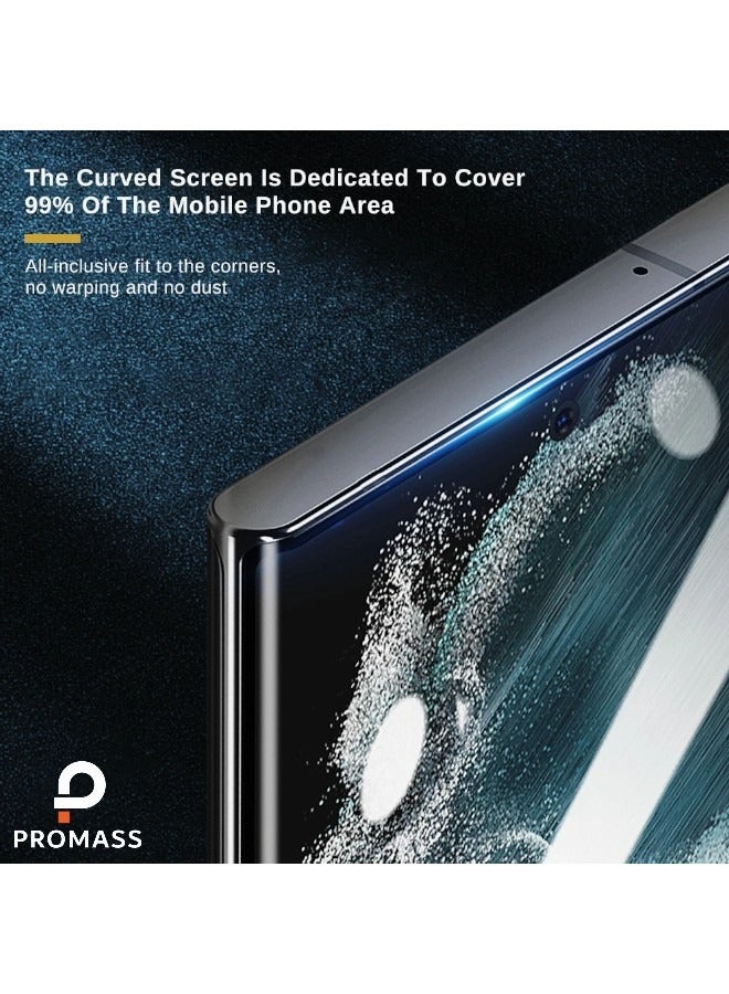 بروماس شاشة حماية شفاف لهاتف سامسونج جالاكسي اس 21 الترا (Galaxy S21 Ultra) بتغطية كاملة من الحافة إلى الحافة مضادة للكسر و ضد البصمة - Image 3