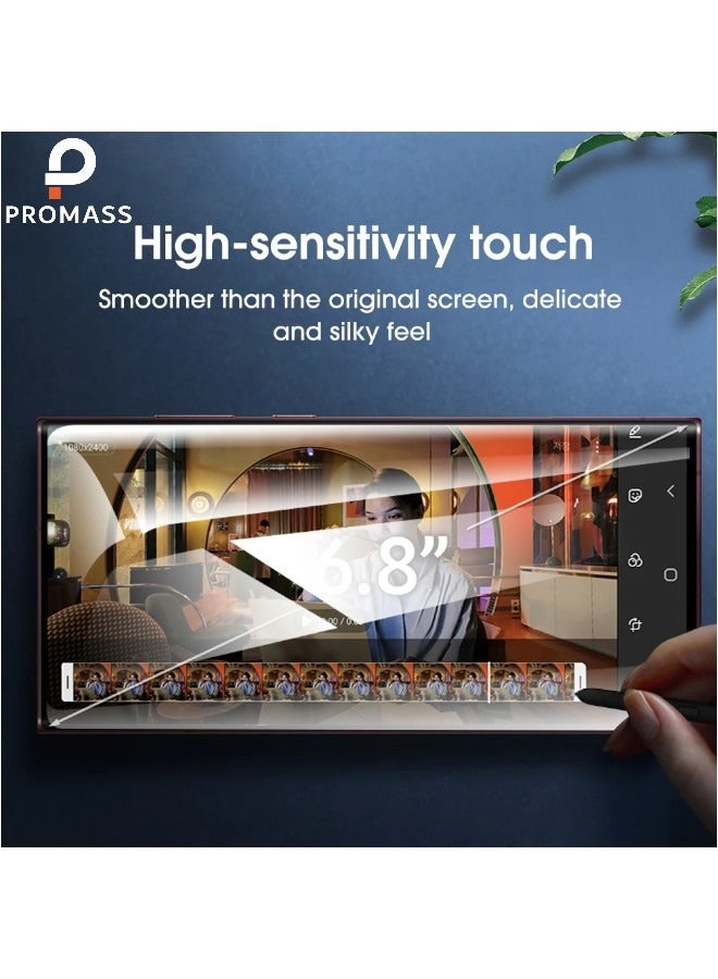 بروماس شاشة حماية شفاف لهاتف سامسونج جالاكسي اس 21 الترا (Galaxy S21 Ultra) بتغطية كاملة من الحافة إلى الحافة مضادة للكسر و ضد البصمة - Image 4