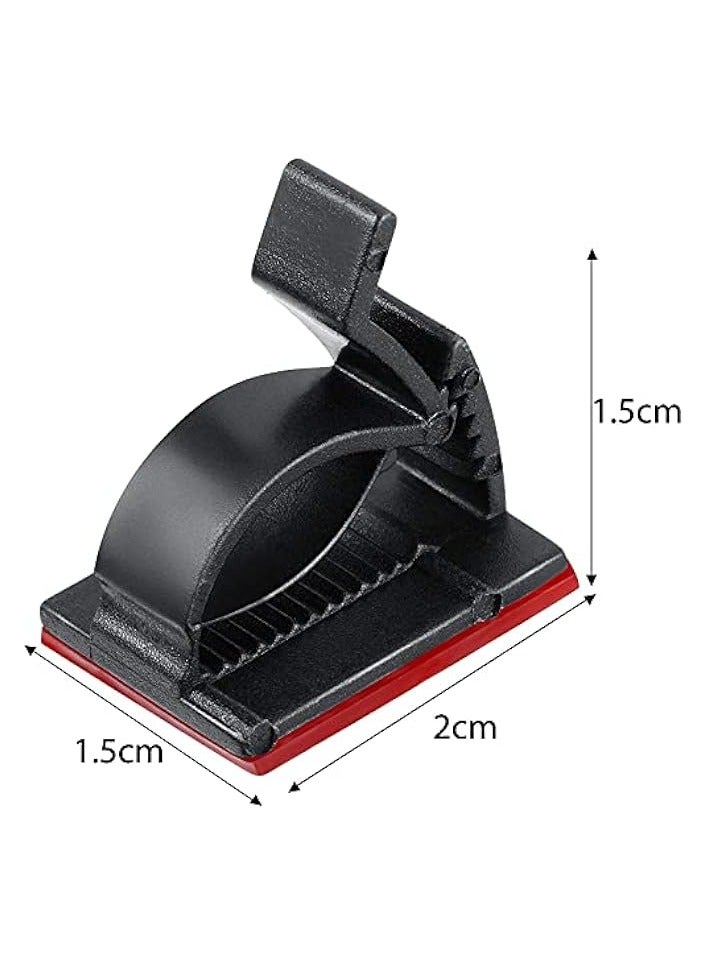 بروماس 120 قطعة من مشابك الكابلات الخارجية، مشابك إدارة الكابلات اللاصقة، مشابك سلكية لاصقة، حامل كابلات، منظمات لعيد الميلاد الجنية المعلقة لتزيين المنزل (أسود، متوسط) - Image 2