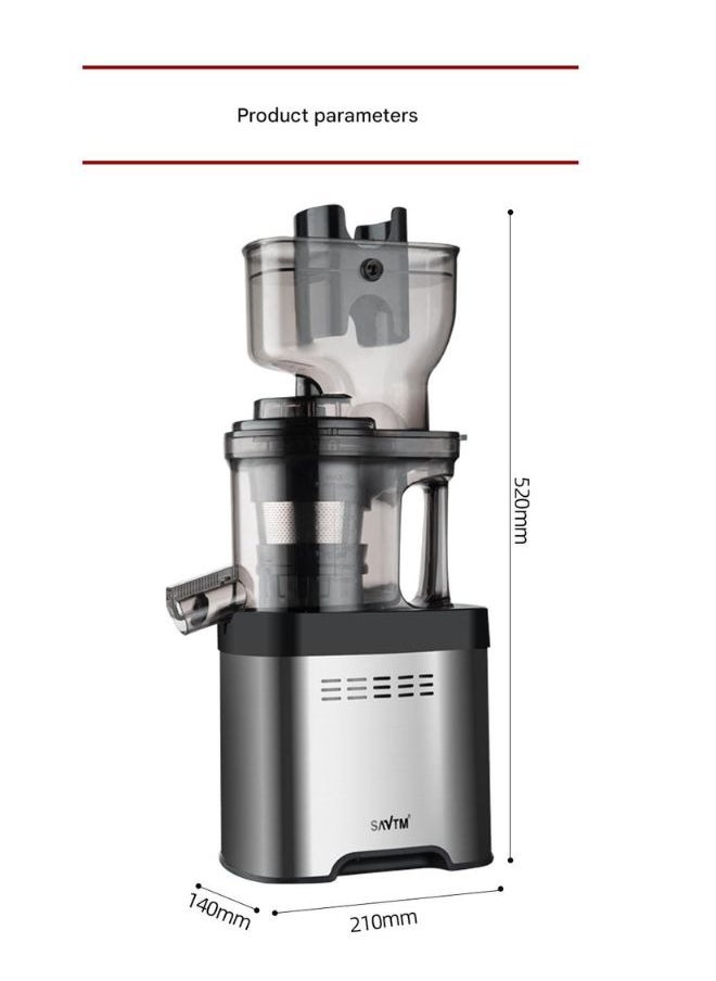 SAVTM Slow Juicer | 500ml Capacity | 250W Motor | Stainless Steel | 48 RPM | Cold Press Juicer  - Image 2