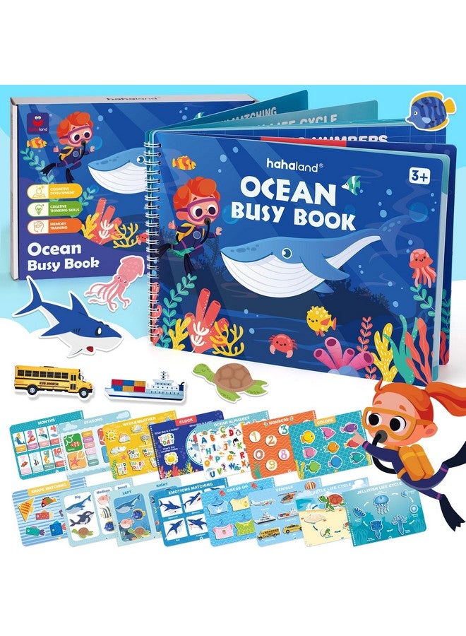 hahaland Busy Book for Toddlers 3-5 - Preschool Learning Activities Toys for Toddlers Ages 2-4 Years - Montessori Toys for 2 3 Year Old - 27 Pages 15 Educational Concepts - Image 1