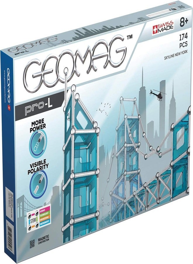 Geomag Pro L New York SKYLINE-174 pcs, GMR04, Multicoloured