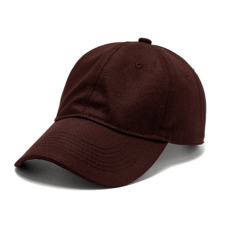 Six pieces of pure cotton soft top baseball cap women wholesale light board sunscreen hat printed logo foreign trade blank solid color cap Coffee