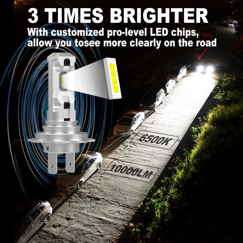 KIMLATAR H7 Light Bulbs,Super Bright Upgraded 600% 40000LM Brightness 1:1 Halogen Mini Size H7/H18 Bulbs Fog Lights Easy Install,80000Hrs Long Lifespans Pack of 2 - Image 3