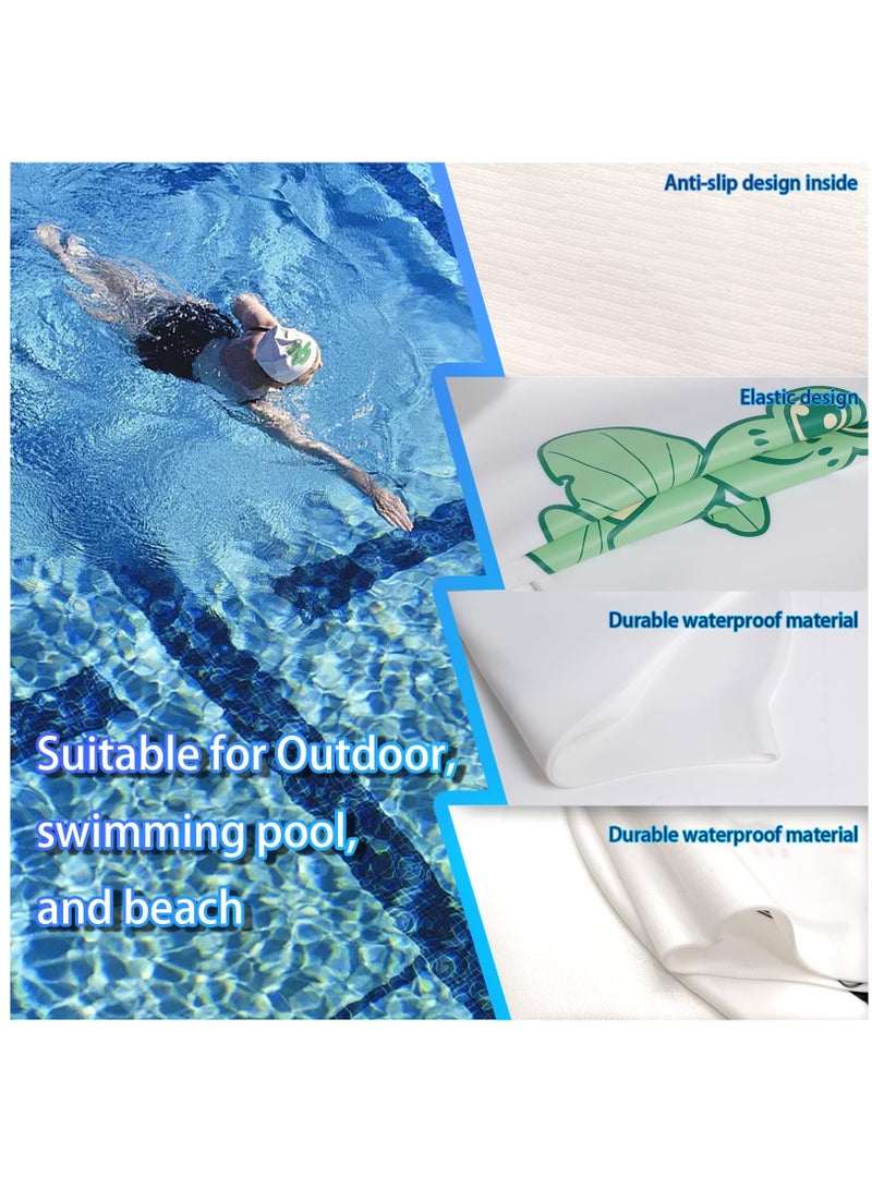 Excefore 4pcs Kids Swim Caps, Kids Swimming Cap Waterproof Silicone Swimming Caps for Long Hair Boys Girls Teens Elastic Swim Cap Bathing Caps - Image 3