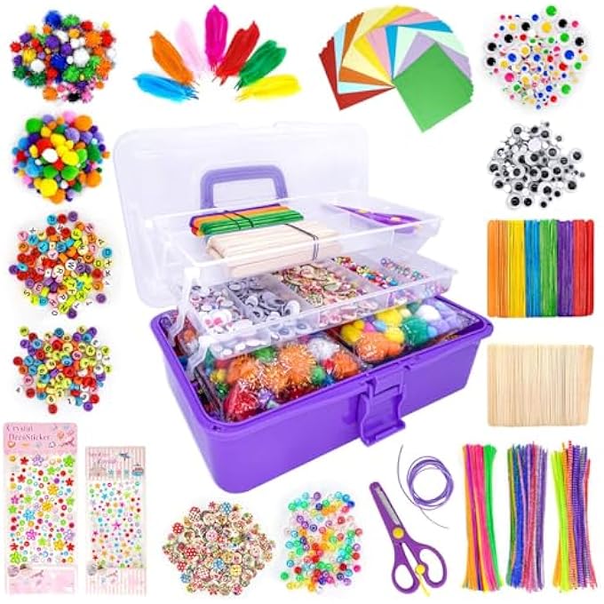 ART AND CRAFT SUPPLIES, 1450PCS TODDLER DIY CRAFT ART SUPPLY SET, ART AND CRAFT SUPPLIES FOR KIDS CRAFT, DIY, ART SUPPLIES - Image 2