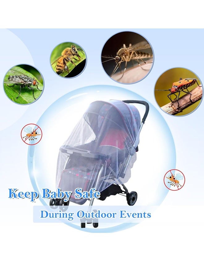 يالونج ناموسية لعربة الأطفال مع حقيبة تخزين وغطاء ناموسية وشبكة ناموسية متينة لسرير الأطفال ومهد الأطفال وحظيرة اللعب وسرير الأطفال وسرير الأطفال الصغير المحمول باللون الأبيض قطعة واحدة - Image 3