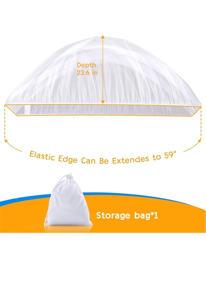 يالونج ناموسية لعربة الأطفال مع حقيبة تخزين وغطاء ناموسية وشبكة ناموسية متينة لسرير الأطفال ومهد الأطفال وحظيرة اللعب وسرير الأطفال وسرير الأطفال الصغير المحمول باللون الأبيض قطعة واحدة - Image 5