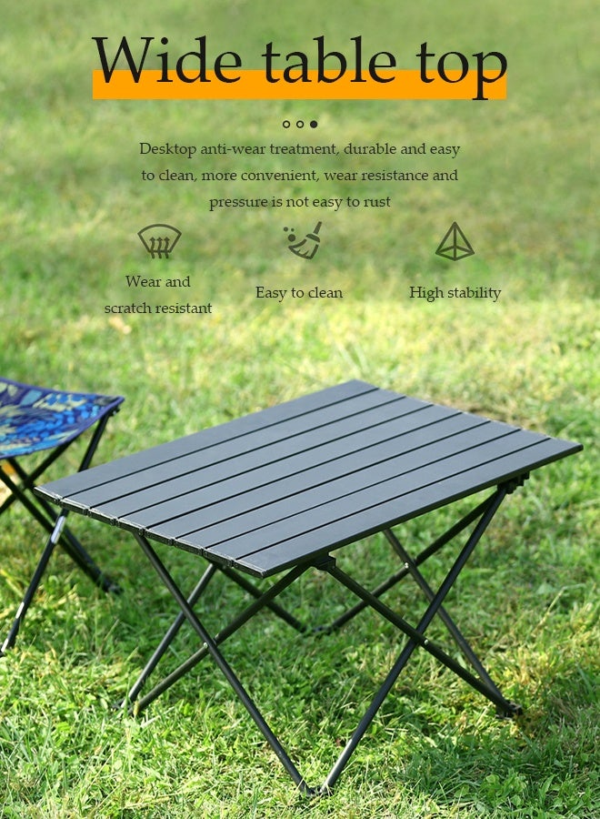 DUNISO Lightweight outdoor camping folding table portable picnic table Beach Table With Carbon Steel Table Top & Carry Bag，For Picnics, Cooking, Beach, Hiking, Fishing， 69×42×47 cm - Image 5
