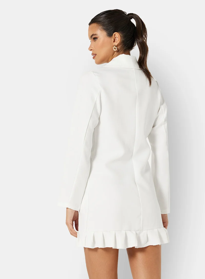 FEMME LUXE Frill Detailed Blazer Dress