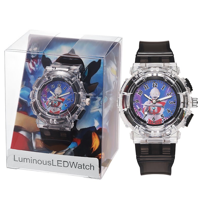 Glowing Ultra Hero Kids Watch Quartz Black Jack