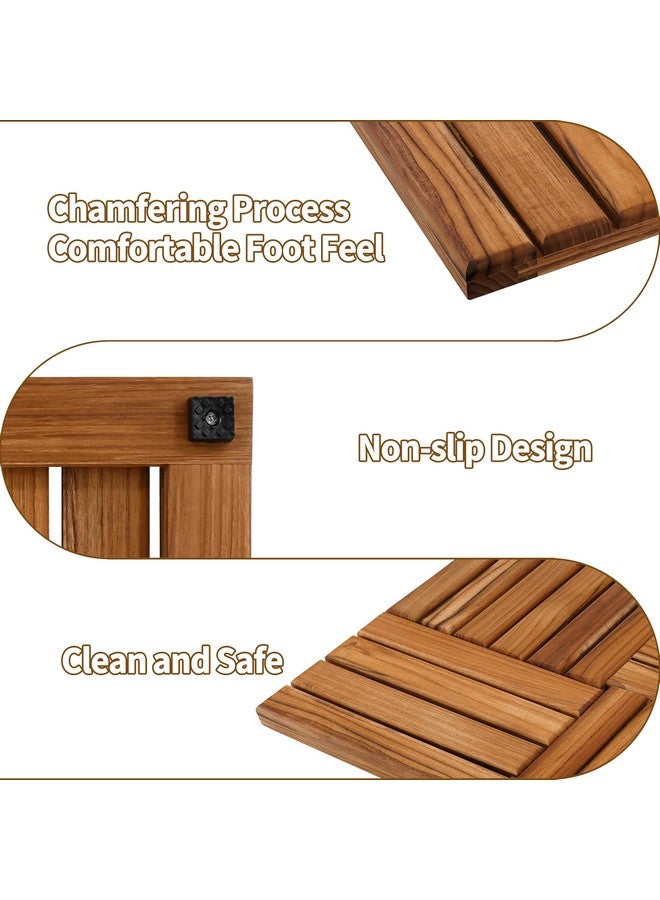 Utoplike Utoplike Teak Wood Bath Mat, Wooden Shower Mat for Bathroom, 24 x 16 inch Non Slip Wood Floor Sturdy Mat for Inside Shower Luxury Spa Home or Outdoor  - Image 5