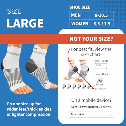 PAPLUS Plantar Fasciitis Sock (6 Pairs) for Men and Women, Compression Foot Sleeves with Arch and Ankle Support (White, Large) - Image 3