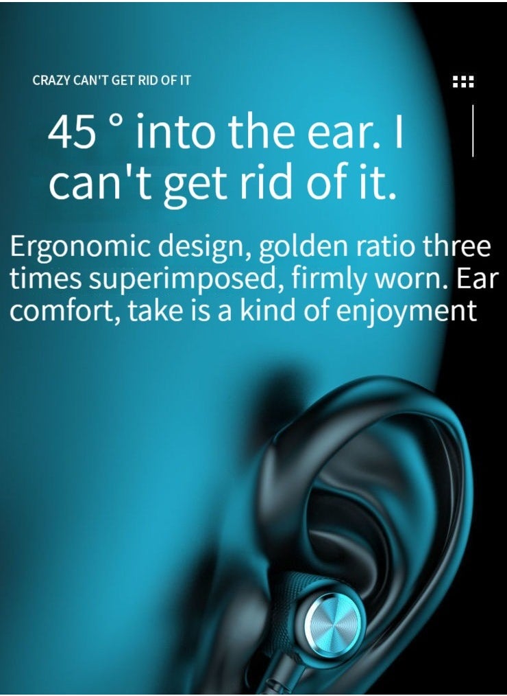 Generic Wireless bluetooth sports earphones hanging neck type ultra long standby bluetooth music earphones blue  - Image 3