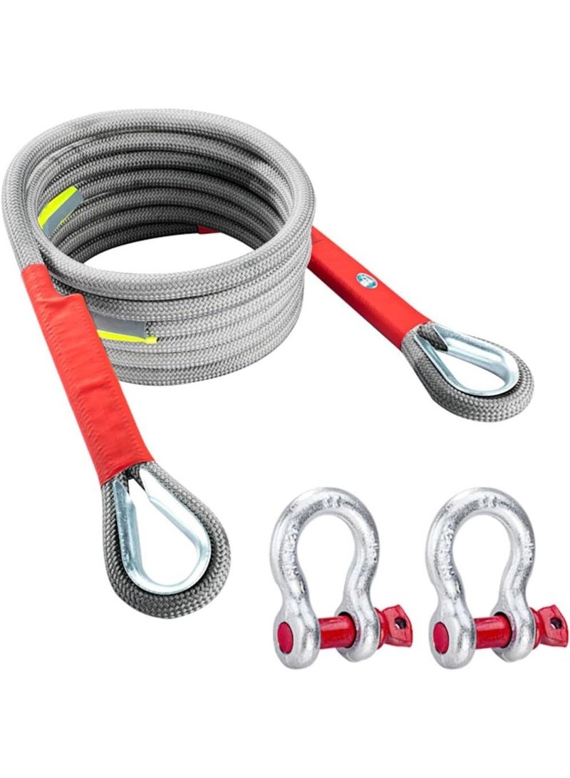 18T 4M Car Tow Rope, Heavy Duty Tow Strap, Car Tow Rope, Vehicle Rescue Rope, Recovery Rope with 2 D Ring Shackles, Off Road Kit for Truck Heavy Duty, for 4WD Pickup Truck SUV ATV UTV - Image 1