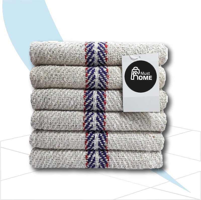 MustHome Supreme Pocha | Mop for Floor | Cotton Cleaning Cloths - 24x24 Inch (4 Off-White) - Image 1