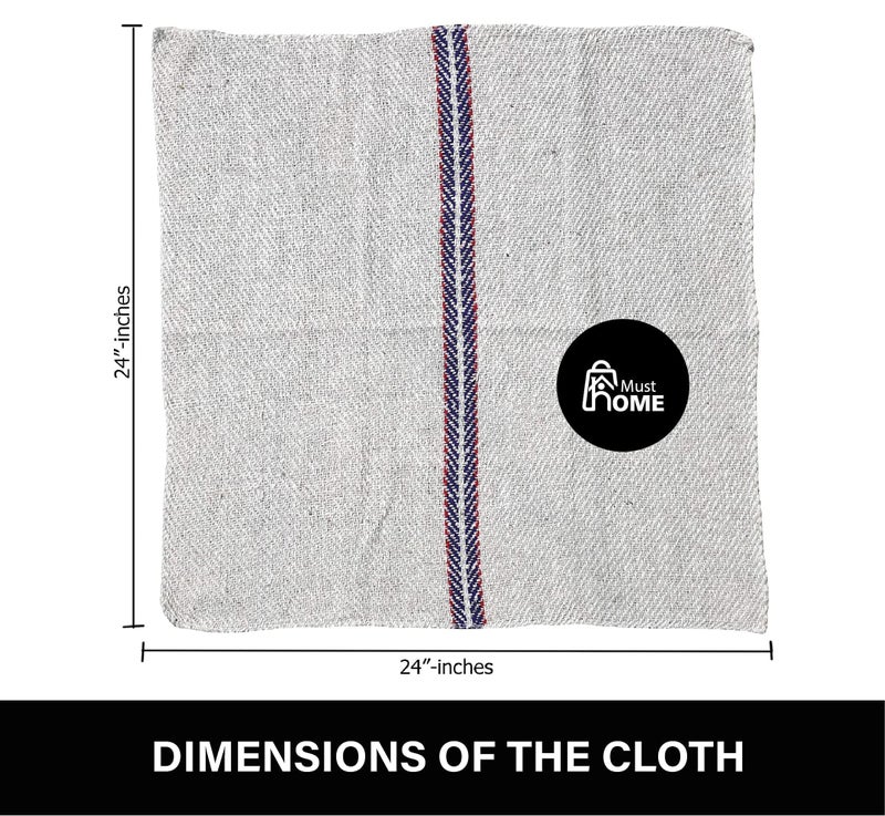 MustHome Supreme Pocha | Mop for Floor | Cotton Cleaning Cloths - 24x24 Inch (4 Off-White) - Image 5