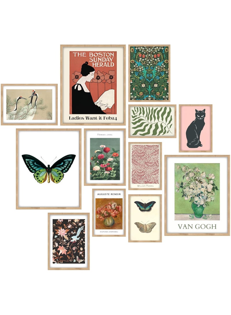 مؤسسة فكرة اليوم ديكورات حائط انتقائية - مطبوعات فنية حائطية انتقائية عتيقة، ديكورات جمالية عصرية انتقائية، ديكورات منزلية انتقائية حديثة، مطبوعات حائطية ملونة من معرض بوهو لغرفة النوم (بدون إطار) - Image 1