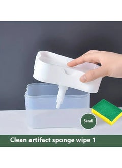 QUALITY Efficient Dishwashing Set - Soap Dispenser with Integrated Sponge Caddy & Durable Cleaning Sponge, Easy One-Hand Pump Operation, Refillable System for Kitchen Use  - Image 1