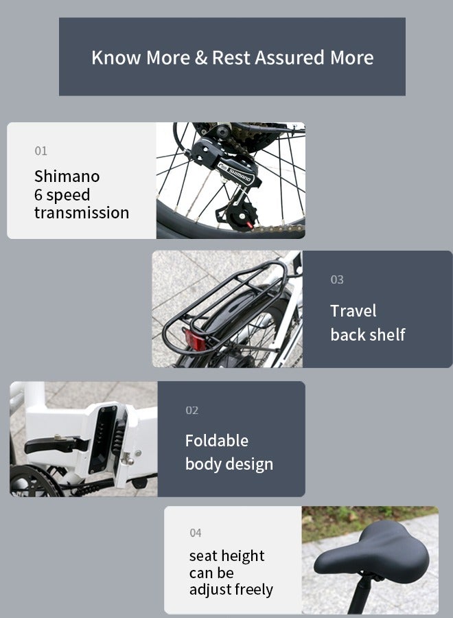 Electric Bike , Foldable bike, Ebike 300W Motor, with 36V 10.4Ah Removable Battery, 25-45Km/h,with 300W Brushless Motor,APP Control, 20" Tires and Front Fork Suspension (Black)