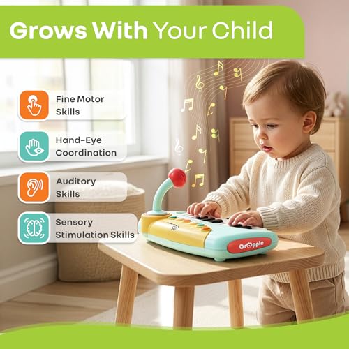 R for Rabbit Orapple Funtunes Kids Piano Toy with Lights & Music | Musical Keyboard with Record & Play, Adjustable Volume, Auto Shut-Off | Educational Toy for Toddlers & Children 12+ M (Blue Multi) - Image 2