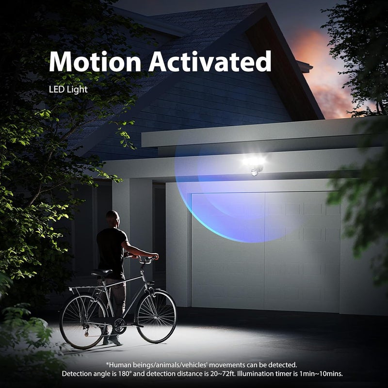 Onforu 100W LED Motion Sensor Outdoor Lights, Dusk to Dawn Flood Light Outdoor Motion Sensor, Hardwired Security Lights Floodlights Outside 11000LM 6500K Daylight IP65 Waterproof (Black) - Image 4