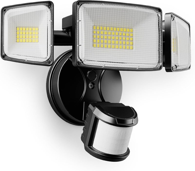 Onforu 100W LED Motion Sensor Outdoor Lights, Dusk to Dawn Flood Light Outdoor Motion Sensor, Hardwired Security Lights Floodlights Outside 11000LM 6500K Daylight IP65 Waterproof (Black) - Image 1