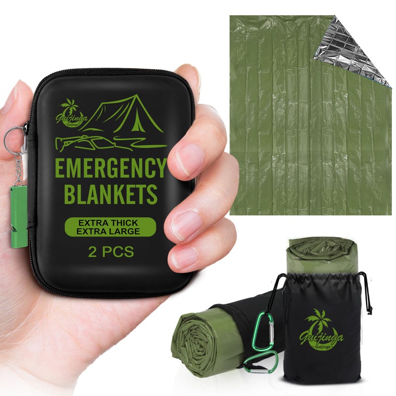 Guijinga Emergency Blankets for Survival, 2-Pack/4-Pack Space Blankets, Gigantic & Extremely Thick Survival Blanket, Suitable for Outdoor Survival, Camping, and Hiking - Image 1