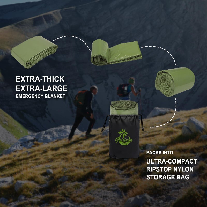 Guijinga Emergency Blankets for Survival, 2-Pack/4-Pack Space Blankets, Gigantic & Extremely Thick Survival Blanket, Suitable for Outdoor Survival, Camping, and Hiking - Image 5