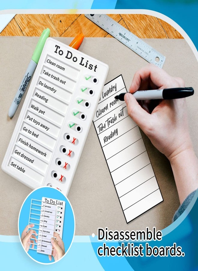 Tsytyst Chore Chart To Do List Adhd Tools for Kids and Adults Sliding Morning Routine Chart for Kids Detachable RV Checklist Board Reusable My Chores Checklist Task Board - Image 2